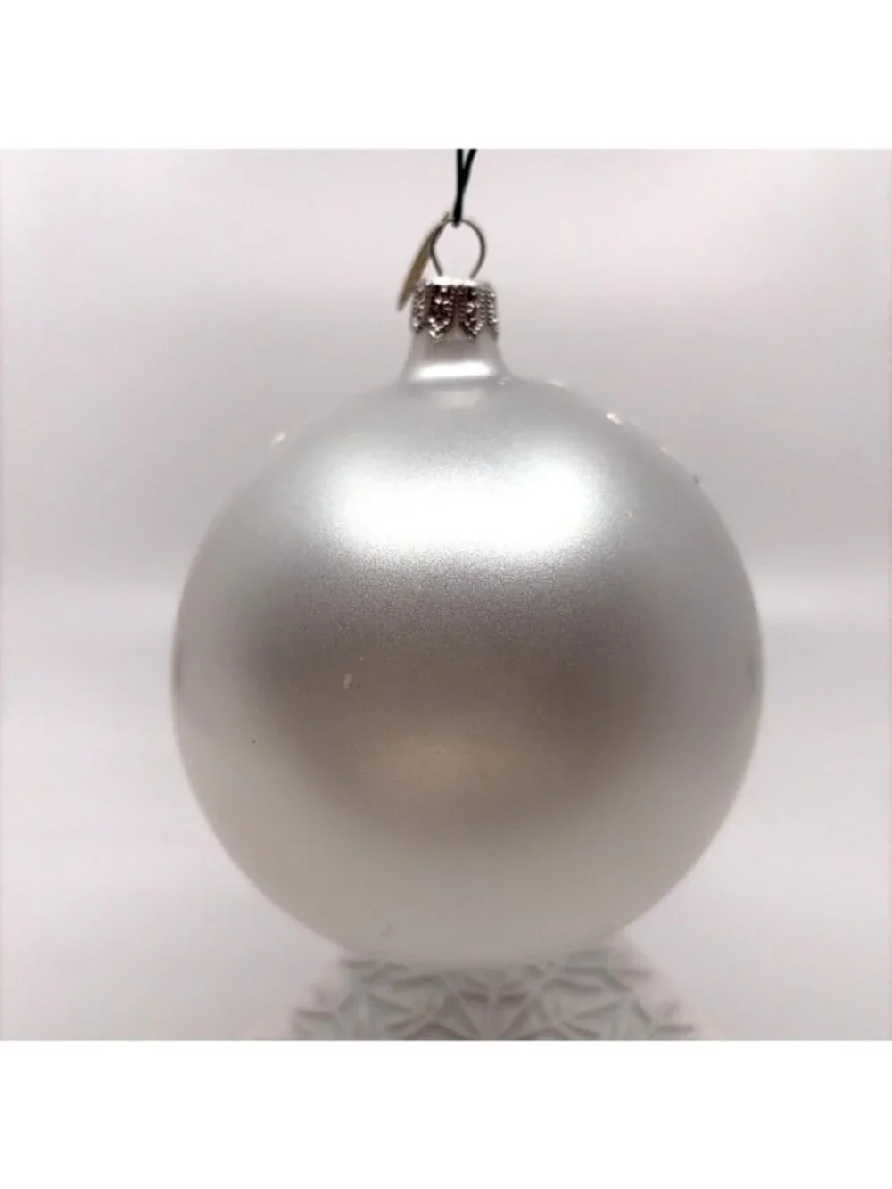 Pier 1 Hand Blown Glass Ball Christmas Ornament Hand Painted Winter Scene 4